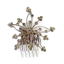 Новое модное серебристое стеклянный цветок Очаровательный Модный гребень для волос украшение для волос украшения для выпускного аксессуары 6 шт в партии