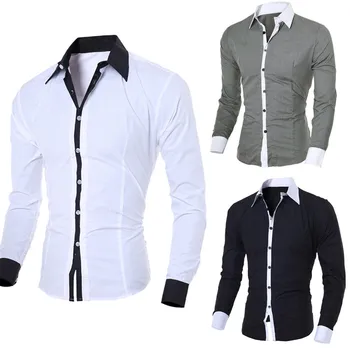 

New Arrival Casual Business Men Dress Shirts Luxury Long Sleeve Cotton Stylish High Quality Males Social Shirts