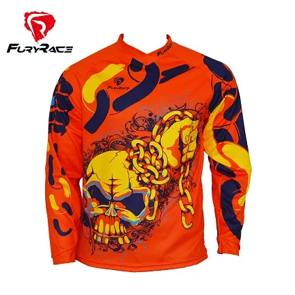 FURY Racing Wolf Enduro горные майки DH MTB BMX для езды на велосипеде одежда для мужчин горный велосипед внедорожный мотоцикл футболки - Цвет: FRJ0017