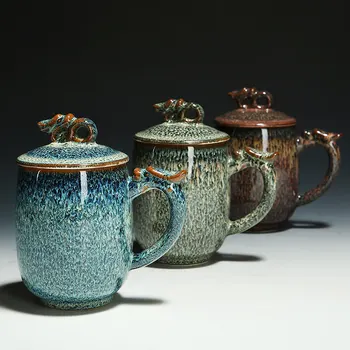 

Water Cup female and male portable ceramic mug creative personality trend cup 310ML