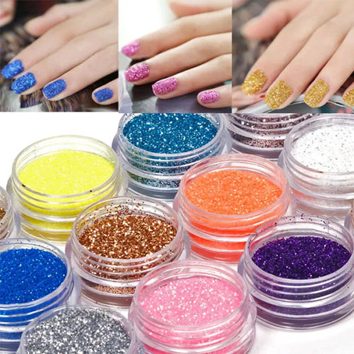 18 Colors Fashion Nails Glitter Laser Powder Shining Chrome Pigment