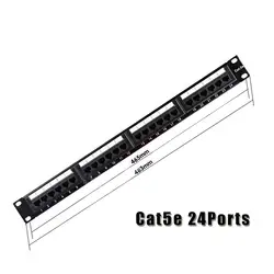 Cat5e UTP 24 Порты и разъёмы RJ45 сетевой кабель Патч Панель 1U 19 ''дюймовый Позолоченные с Keystone Домкраты стойки патч Панель