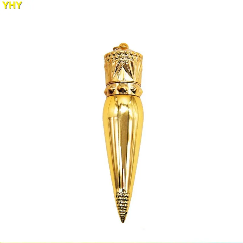 Fashion Gold Smoke Pipes with Rope Metal Dry Tabacco Vaporizer Cute Hand Pipes Oil Burner Easy to Take Gift Present  01