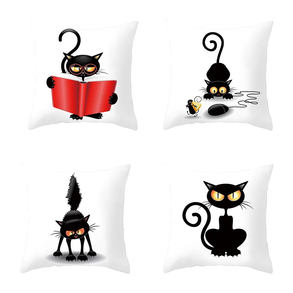 

Gacsidy Store dakimakura 4PC Cat Square Pillowcase Bedroom pillow case cover