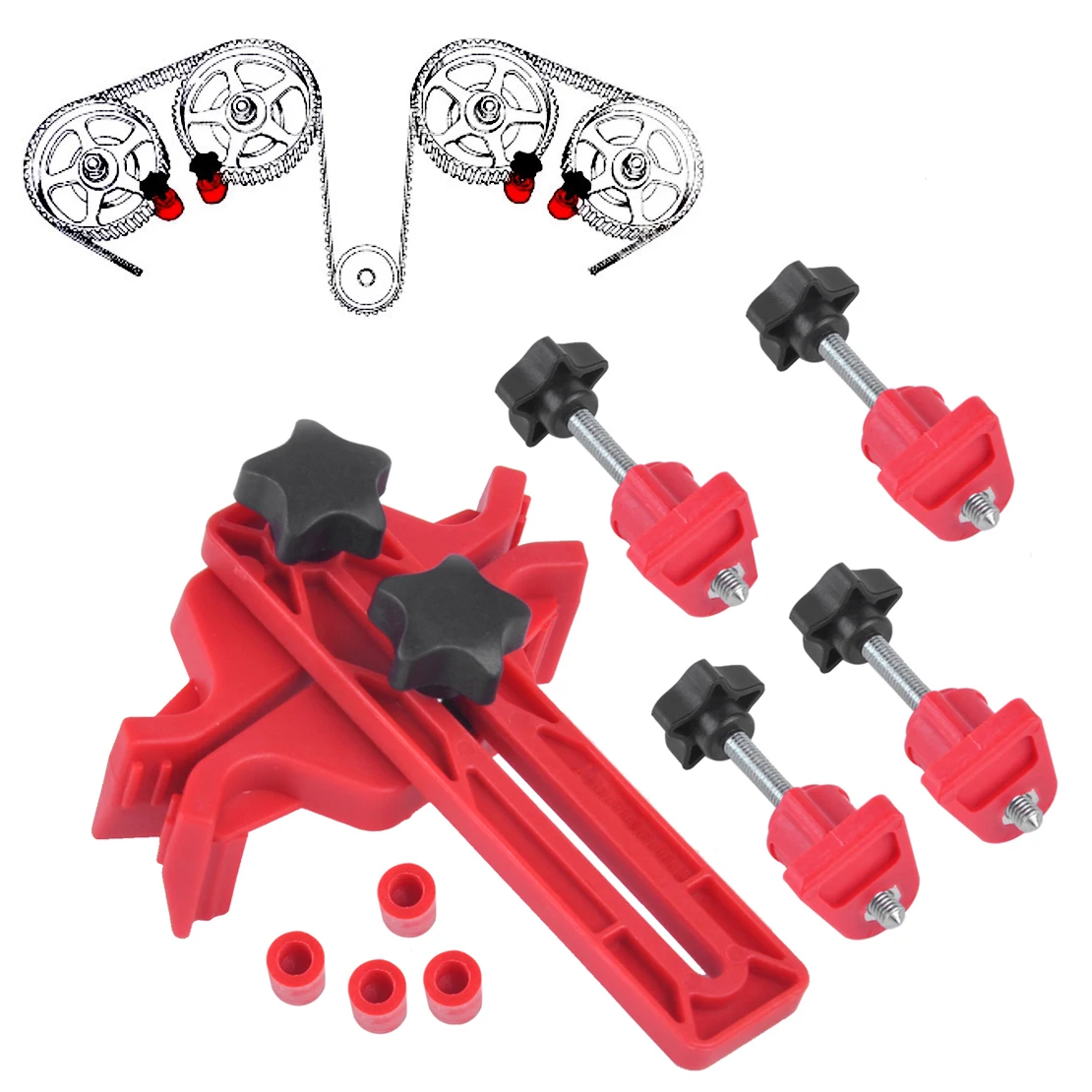 

CITALL Dual Cam Clamp Camshaft Engine Timing Sprocket Gear Locking Tool for Ford Focus Honda Civic Mazda 3 6 Audi A4 VW Golf