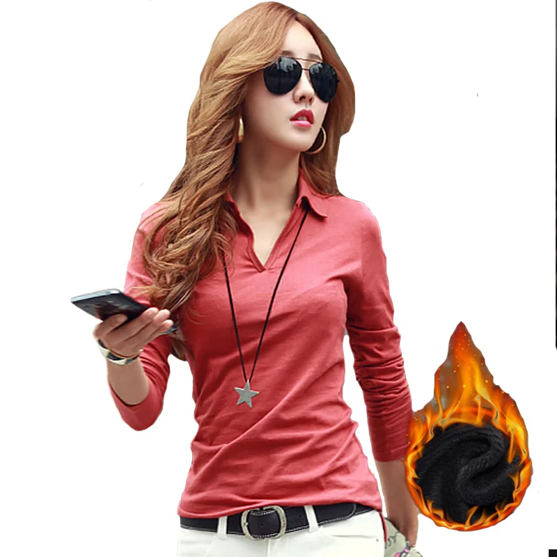 Buy Winter Warm Casual Polo Women 2017 Long Sleeve