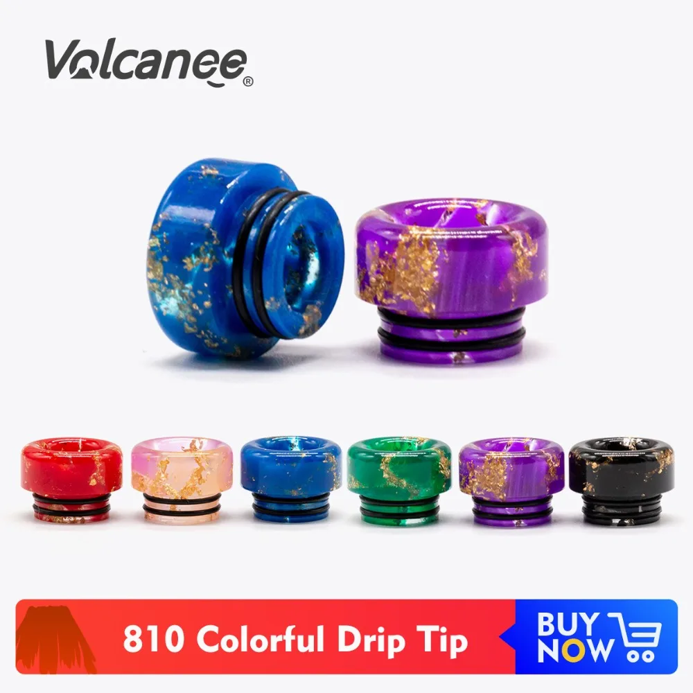 

Volcanee 810 Shinning Drip Tip Black Gold Red Color Driptip for Kennedy 24 TFV12 RTA RDA Atomizer Vape Accessories Mouthpiece
