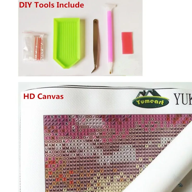 YUMEART DIY 5D алмазная живопись красная роза Корзина и стол романтические наклейки на