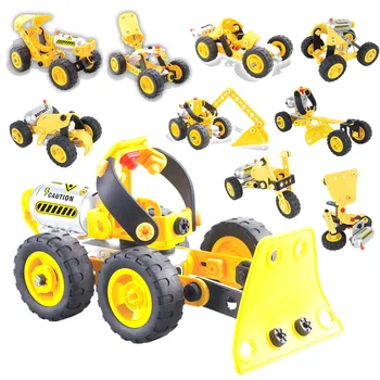

10-in-1 children's electric motor building blocks toy set DIY engineering car toy