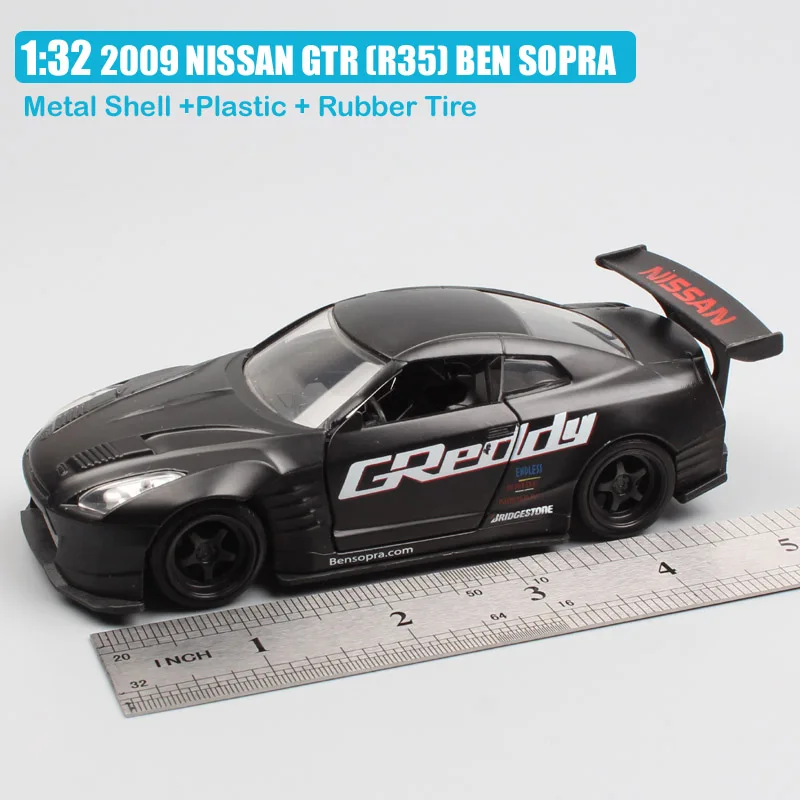 1:32 Масштаб бренд Jada JDM тюнеры 2009 NISSAN GTR GT-R R35 бен сопра литая металлическая спортивная гоночная модель игрушка миниатюрная для мальчика - Цвет: 2009 NISSANGTR black