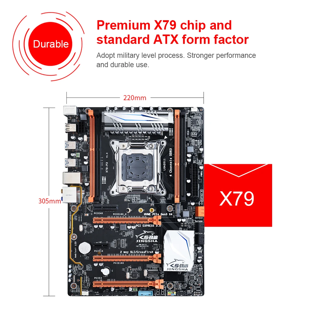 X79 P3 M.2 QUAD Channel материнская плата Combo ATX LGA 2011 XEON игровая поддержка 128 ГБ DDR3 REG