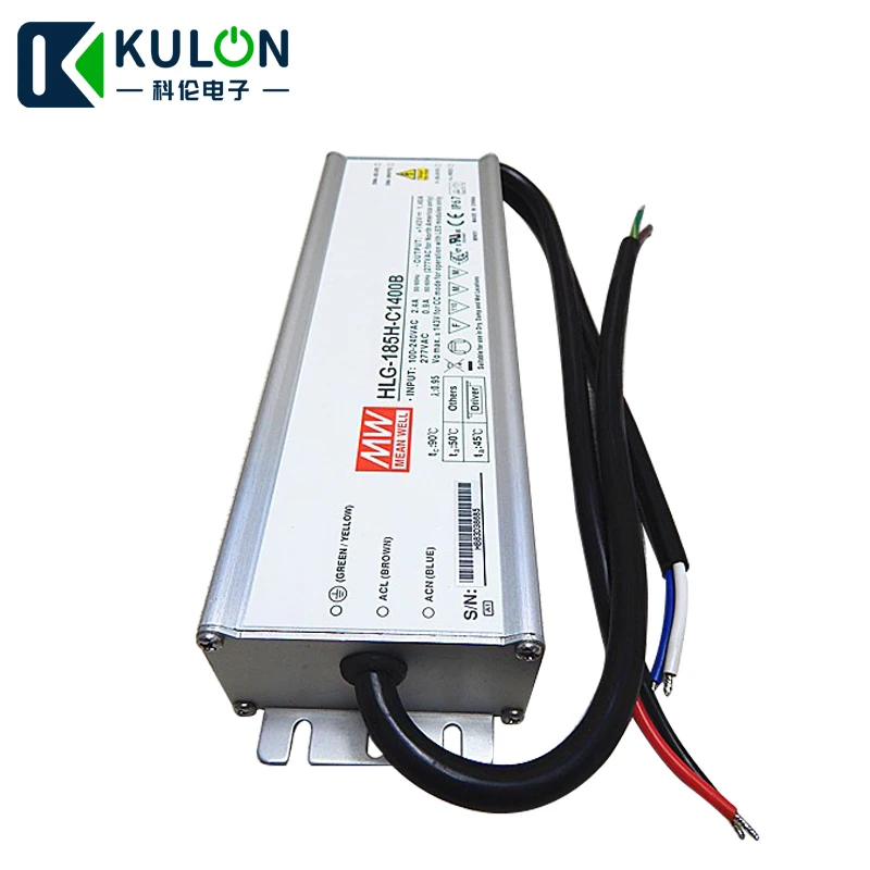 MEAN WELL Светодиодный источник питания постоянного тока HLG 185H C1400B 71 143 в 1400mA 200 Вт PFC