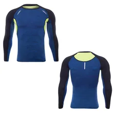 Новинка, футболка для бега с длинным рукавом, Мужская компрессионная футболка со змеиным рисунком, быстросохнущие фитнес-тугие рубашки, спортивный топ