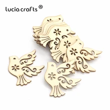 Lucia crafts 10 шт./лот 36*37 мм деревянные птицы узор DIY ручной работы материалы декор скрапбук деревянные ремесла аксессуары E0707