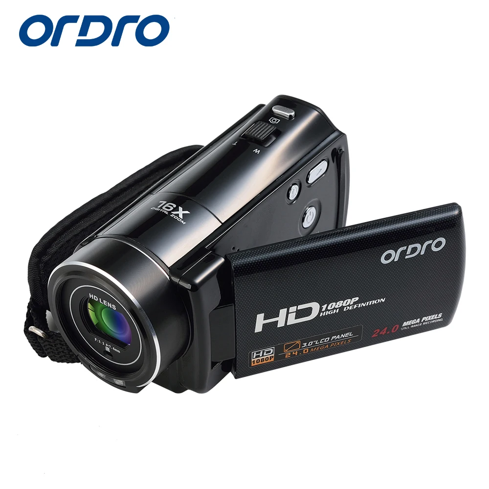 Ordro цифровая видеокамера HDV V7 1080P 30fps FHD мини портативная с дистанционным
