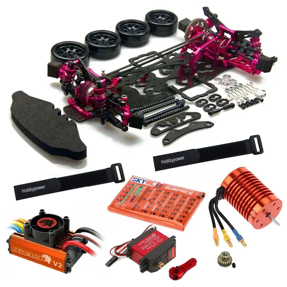 

Alloy & Carbon Drift Racing Chassis Kit Leopard 60A ESC 4730KV Motor DS3218MG Servo for 1/10 SAKURA D4 AWD