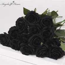 Flor artificial de tulipán negro de poliuretano real al tacto, flor de látex para boda, dcor, Fiesta en casa, conmemorativo, 15 unids/lote