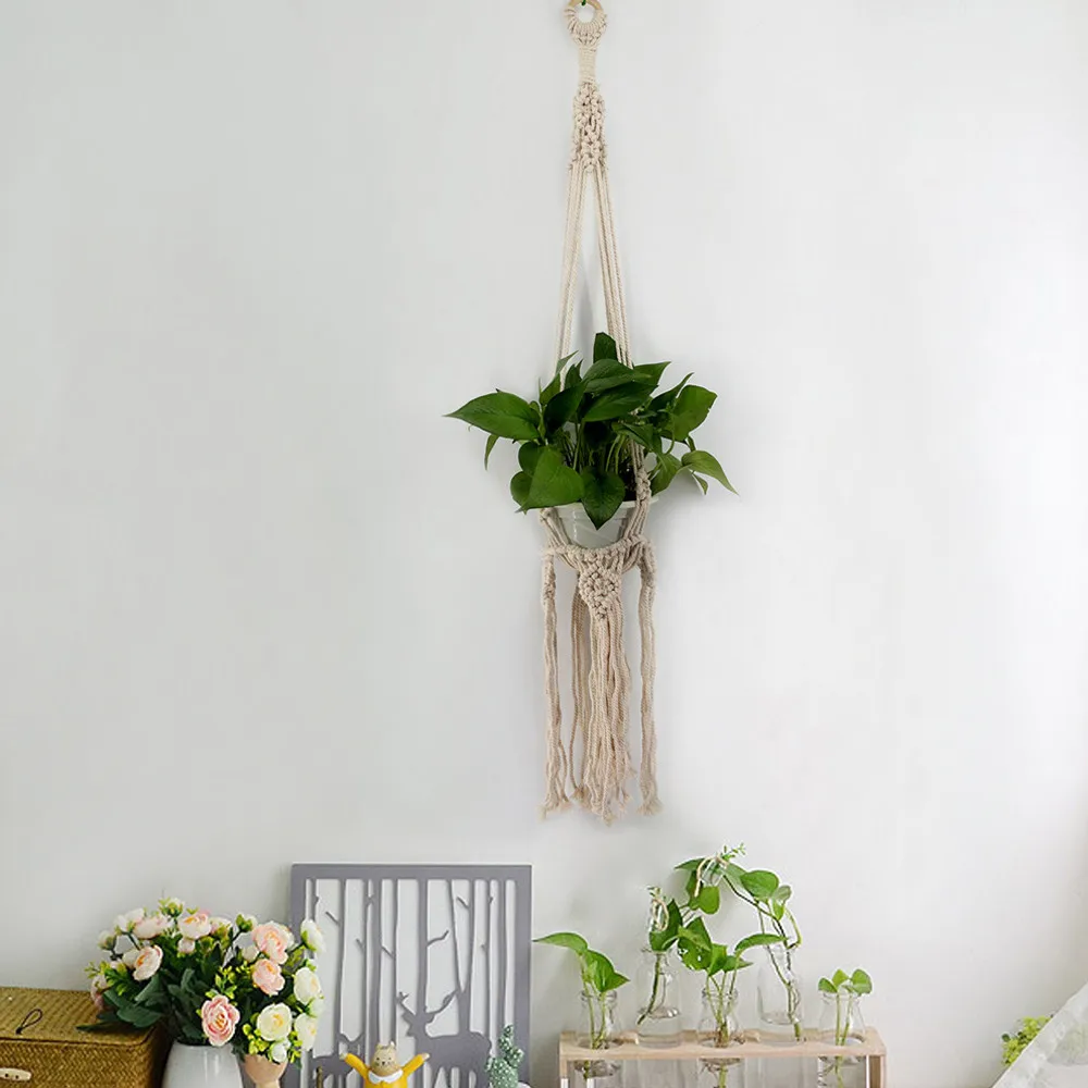 Wind chimes Macrame Rope Plant Hanger Garden Flower Pot Holder Hanging Basket Decoration decoracion de habitacion декор для дома | Дом