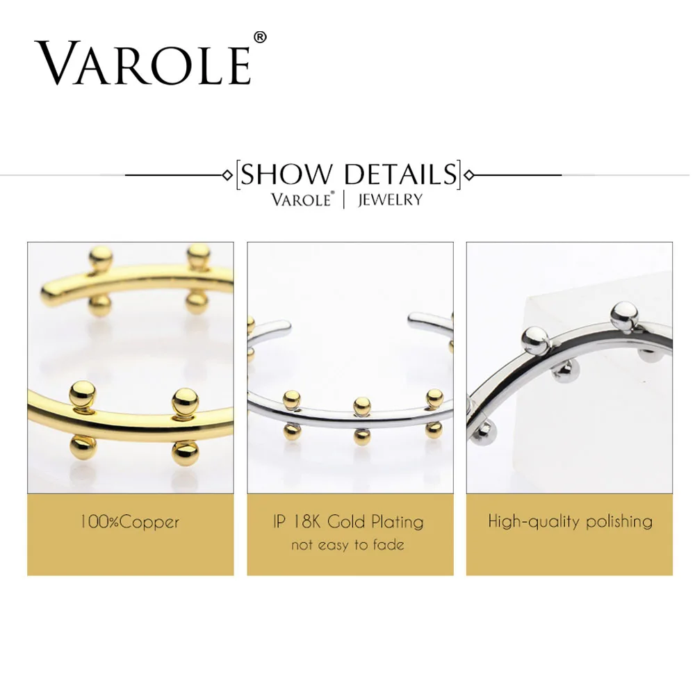 Браслет VAROLE Noeud, браслет золотого цвета, манкетный браслет, браслеты с металлическими бусинами, браслеты-манжеты и браслет для женщин, ювелирные изделия Pulseiras