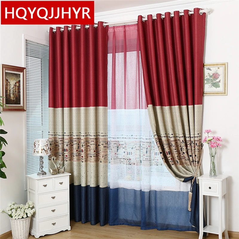 Finished Customized Mediterranean Style Eiffel Printed Living Room