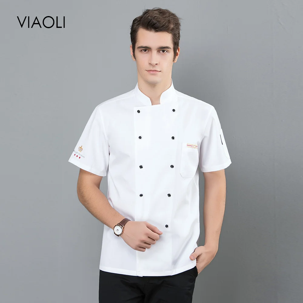 4 colors Double breasted Food Service chef uniform hotel catering