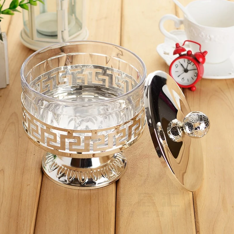 

Europe Acrylic Glass candy jar with lid Dry goods dried fruit storage tank Sealed jar Home wedding desktop candy storage decor