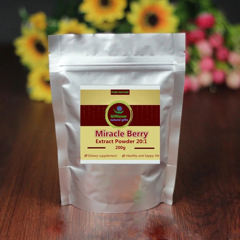 

100-1000g Good Miracle Berry Extract Powder 20:1,Adjust 3-High Blood Problem and Weight Loss,Miracle Fruit,Synsepalum Dulcificum