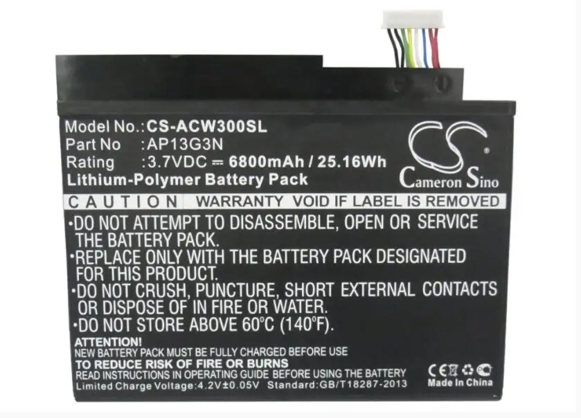 Аккумулятор Cameron Sino 6800 мАч для планшетов ACER Iconia Tab W3 810 ZEIV4 AP13G3N|Цифровые