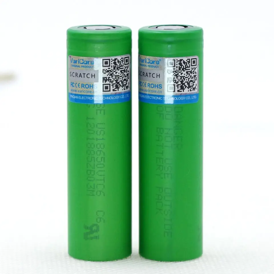 

VariCore New VTC6 3.7v 3000mah 18650 Li-ion Battery 30A Discharge for US18650VTC6 Flashlight Tools e-cigarette batteries