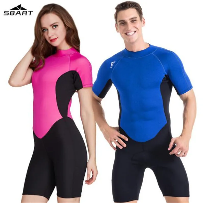 

SBART 2MM Neoprene Women Mens Wetsuits Diving Bodysuits One Pieces Snorkeling Surfing Sailing Rash Guards