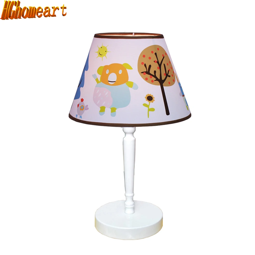

HGhomeart Girl Romantic Cartoon table Lamp 110V-220V Children's Room Switch Button Learning Desk Lamp