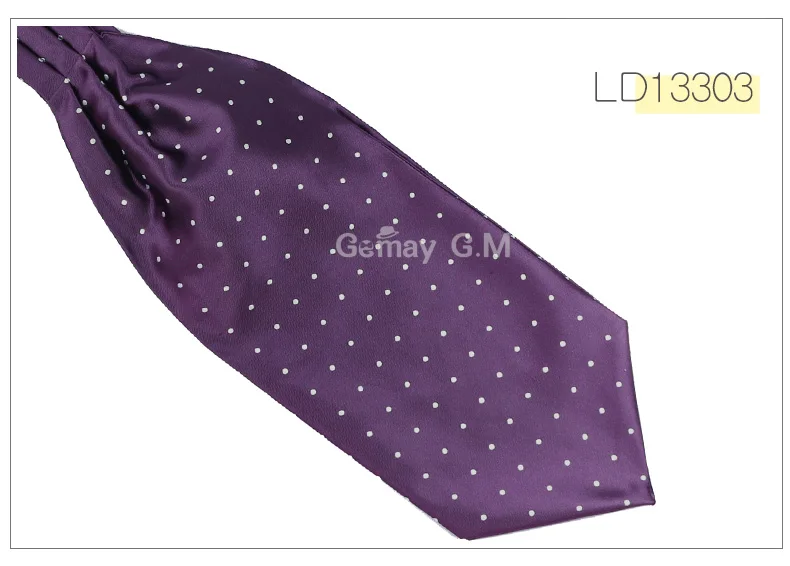 Ascot Tie Cravat Luxury Mens dots Neck Tie Self Tie for Men Wedding Neckties - Цвет: LD13303