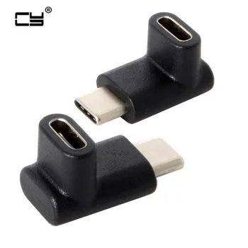 

90 Degree Up or Down Angled Reversible USB 3.1 Type-C Male to Female Extension Adapter for Laptop & Phone