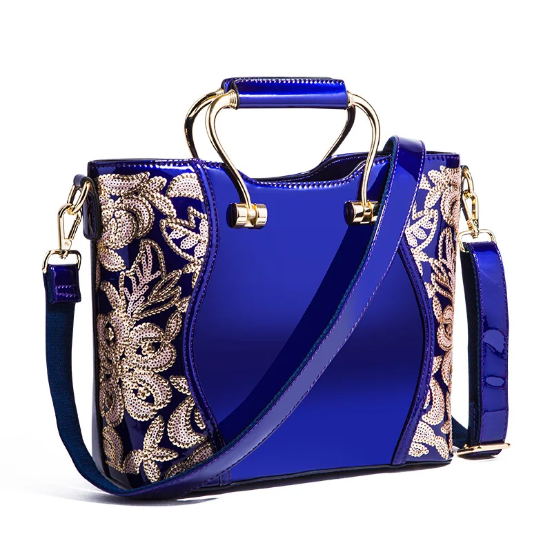 

2019 sequins flowers bucket Women tote Leather Clutch Bag Ladies Handbags Brand Shoulder Messenger Bags Sac A Main Femme bolsos