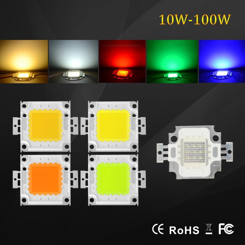 Светодиодный светильник с RGB чипом 12 В 10 Вт высокая мощность 20 30 50 100
