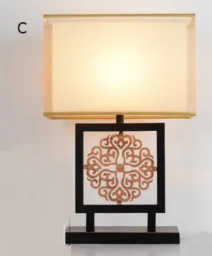 Новая Китайская классическая декоративная лампа, настольные лампы для кровати, прикроватные лампы, ретро железные гостиничные светильники для гостиной, LU628 ZL433 - Цвет абажура: C