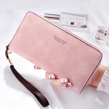

Women Wallets Leather Clutch Wristband Coin Purses Ladies Phone Long Wallet Fashion Large Capacity Zipper Wallet Female WWS278