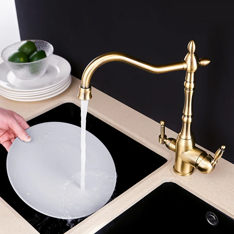  Kitchen Purify Faucets Gold Mixer Tap Cold and hot 360 Rotation with Water Purification Features Ki - 32992532080