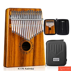 GECKO Kalimba 17 клавиш большой палец фортепиано встроенный EVA высокопроизводительный защитный ящик, тюнинг молоток и инструкция по учебе K17M