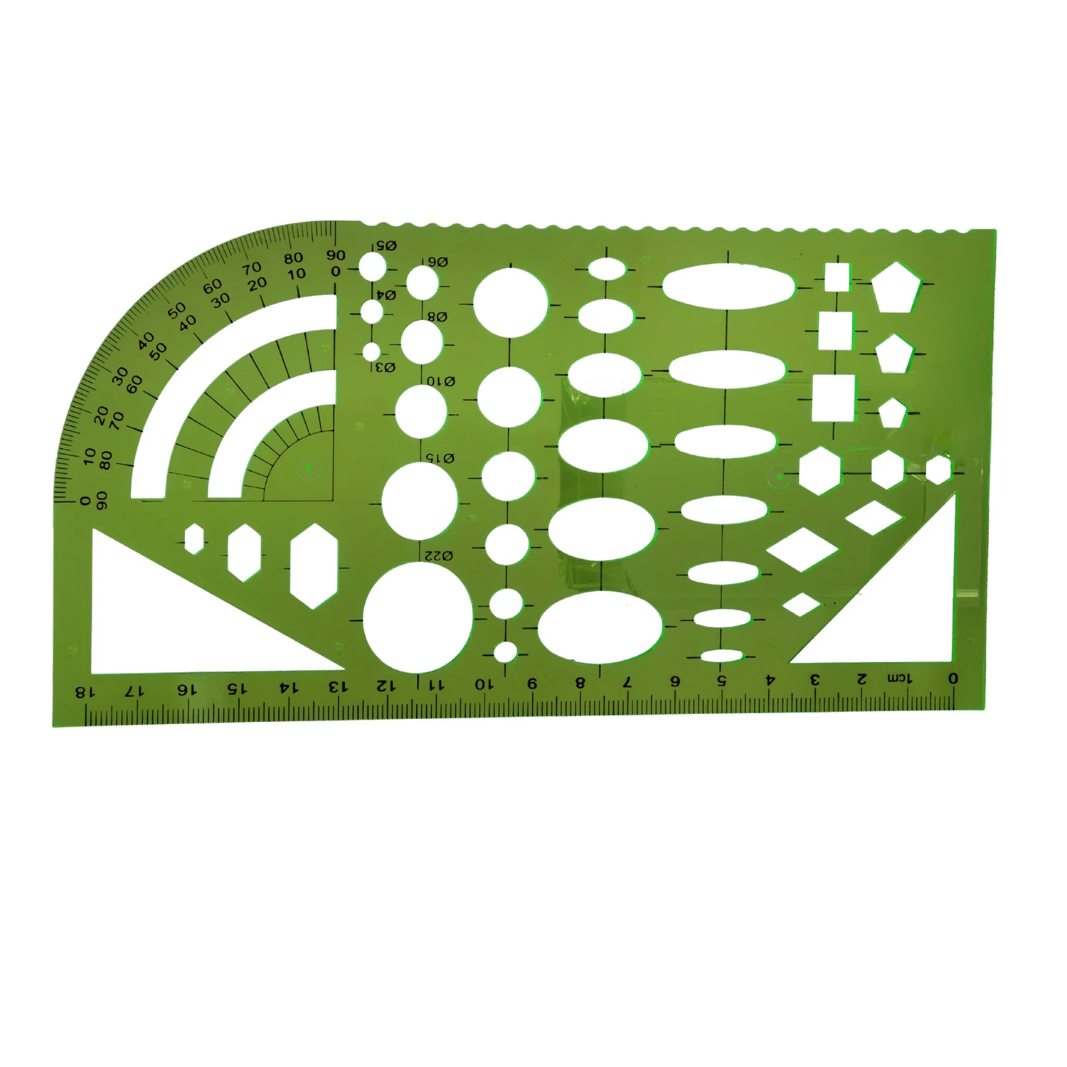 

BLEL Hot Tactics template template ruler plastic protractor student clear green