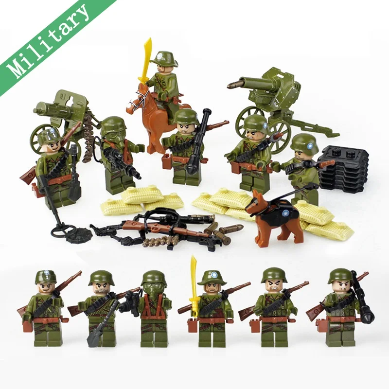 

LEGOing Military World War 2 Army Soldiers Swat Team Gun Weapons Set Building Blocks Military Figures LEGOings Toys For Children