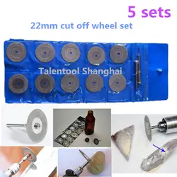 Talentool 22 мм Мини Sharp 22 мм вентилируемый вращающийся Алмазный Стекло камни Резка диски дисков + оправки Dremel Инструменты DIY