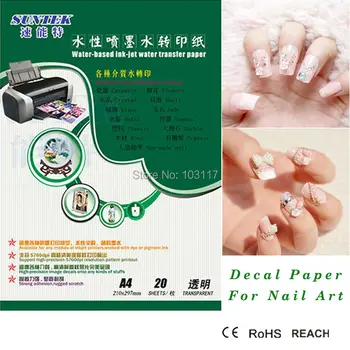 

(40pcs/lot) Using Water Slide Decal Paper for Printed At Home/Main Nail Art Sticker Market (CE, RoHS, REACH)