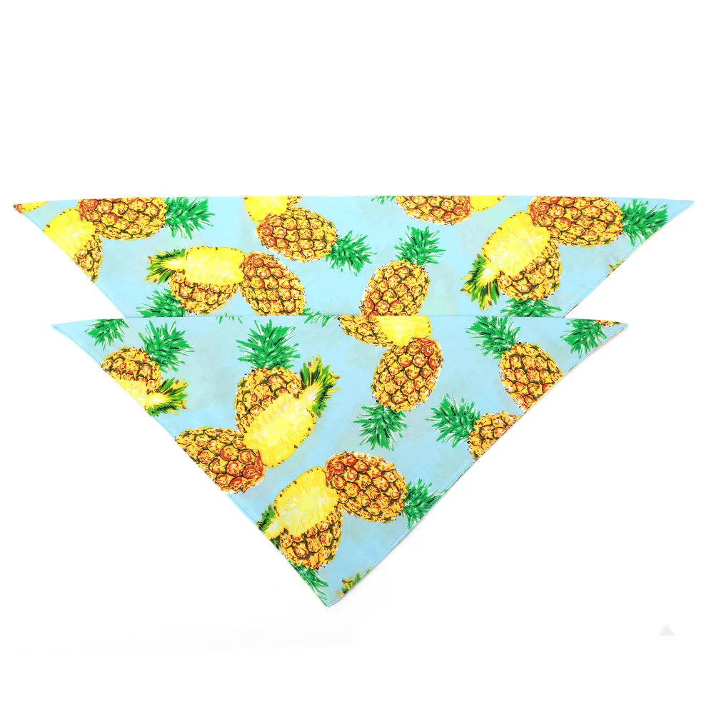 Dog Bandanas Scarf Bow ties Collar Cotton Pineapple Washable Pet Bandanas Bibs Cat Dog Scarf Dog Accessories S M