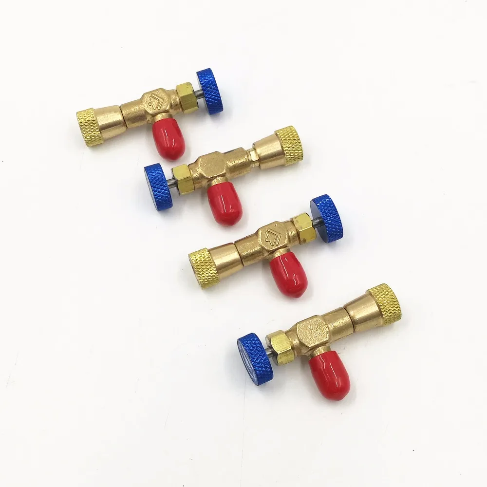 

4pcs/lot Refrigeration Charging Adapter HS-1222 R22 For 1/4" SAE to 1/4"SAE Safety Adaptor air conditioning charging valve