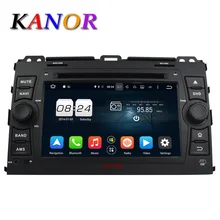 KANOR Android 6.0 Jugador Del Coche DVD GPS 1024*600 Ocho Core Para Toyota Prado 120 2006-2013 Coche Coche unidad principal de Navegación de Vídeo