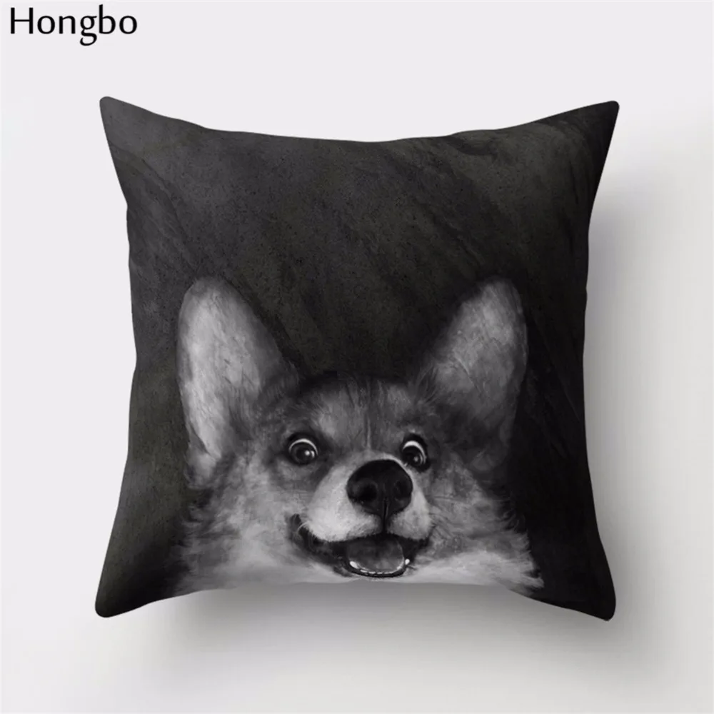 Hongbo 1 шт., милый чехол для подушки С Рисунком Тигра, волка, собаки, кота, Ленивца, пингвина, оленя, лося, наволочка для дивана, наволочка, домашний декор