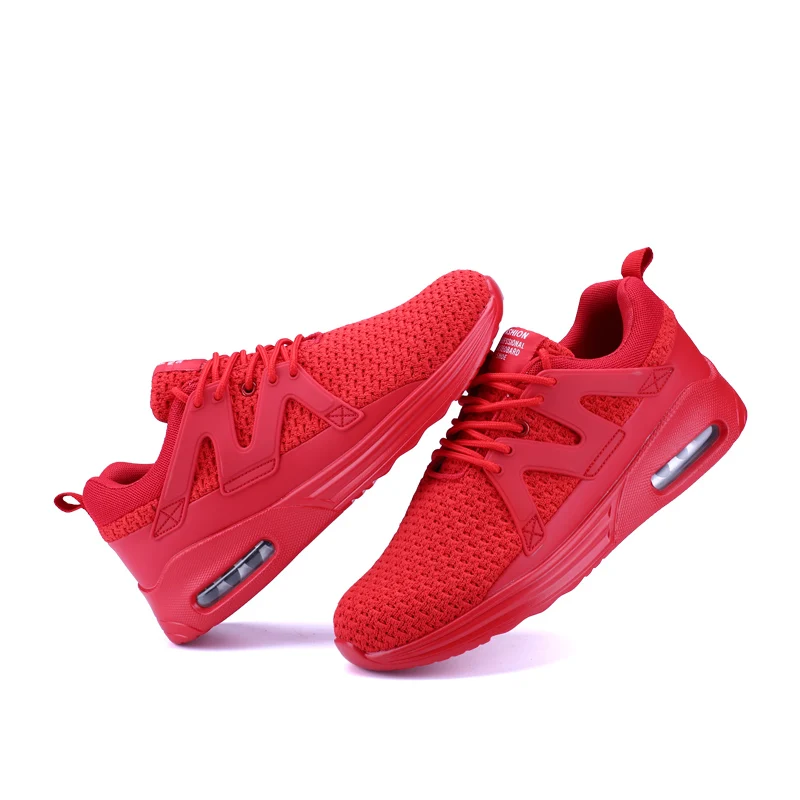 Новинка 208 года; Воздухопроницаемая сетчатая Мужская обувь для бега; Легкая летняя удобная спортивная обувь на открытом воздухе; спортивные корзины; 49-45 - Цвет: Красный