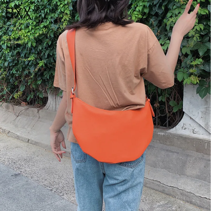

[BXX] Women's Single Shoulder Crossbody Bag All-match Flap 2019 Summer Chic Dumplings Package Female PU Leather Chest Bag HF927