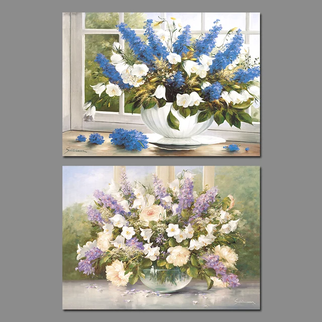 2 Pezzi Blu Viola Bianco Disposizione di Fiori Decorazione Della ... 2 Pezzi Blu Viola Bianco Disposizione di Fiori Decorazione Della ...